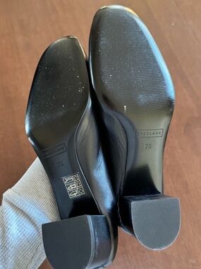 Everlane The Day Heel Black Leather size 7.5